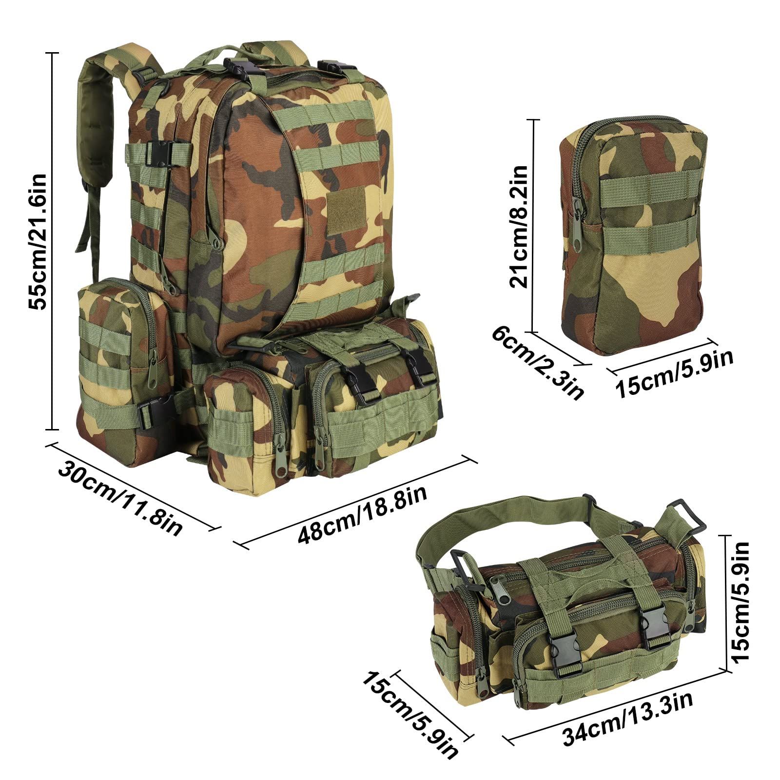 Full Size Sunnyheart Men\'s Military Camouflage Drop Leg Bag Panel Utility Waist Belt Pouch Pack