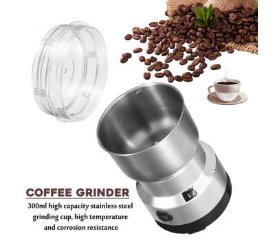 ELECTRIC COFFEE BEAN GRINDER BLENDERS 150W 200ML FOR HOME KITCHEN OFFICE STAINLESS STEEL 220V