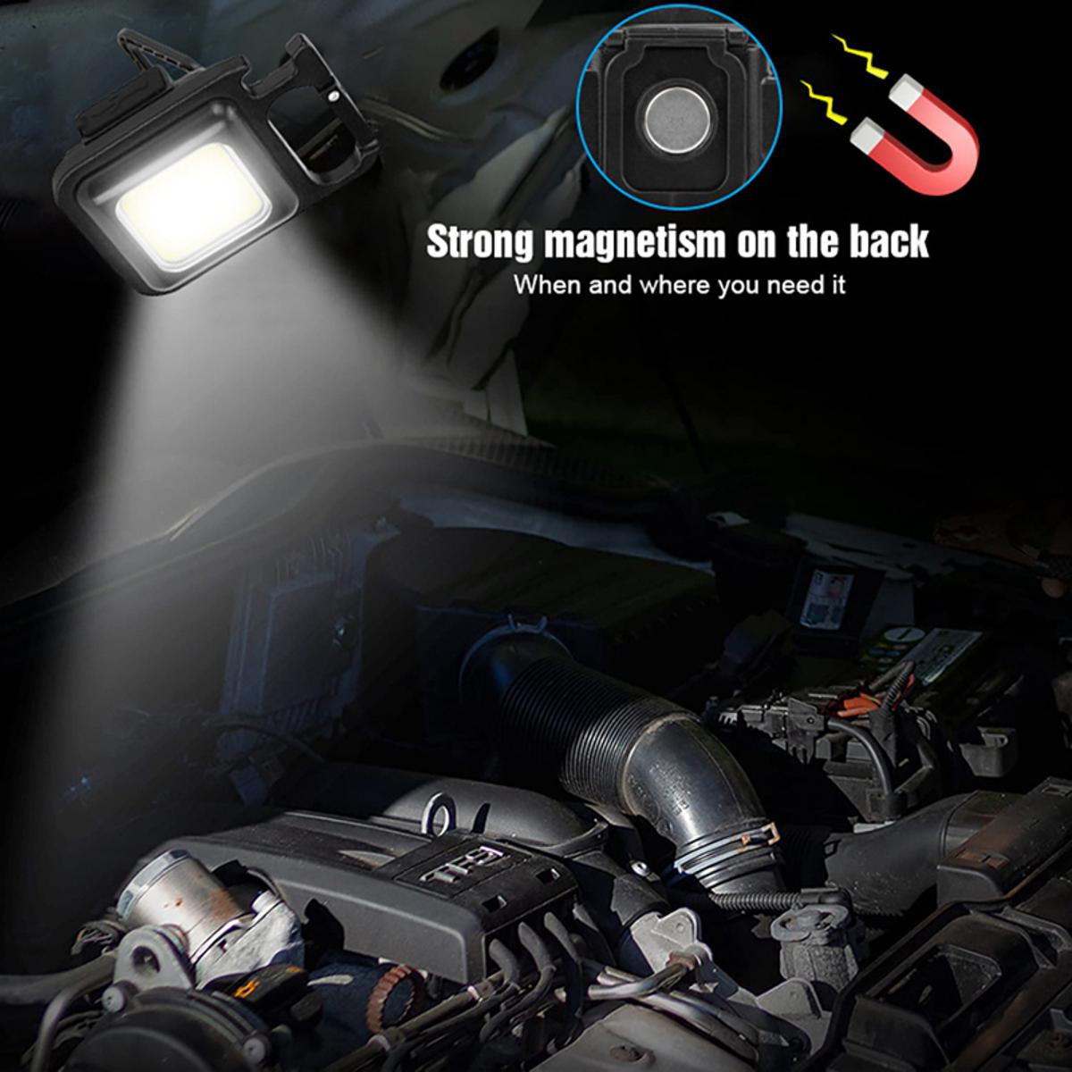 800 Lumen Bright Rechargeable Keychain for Fishing COB Flashlight,