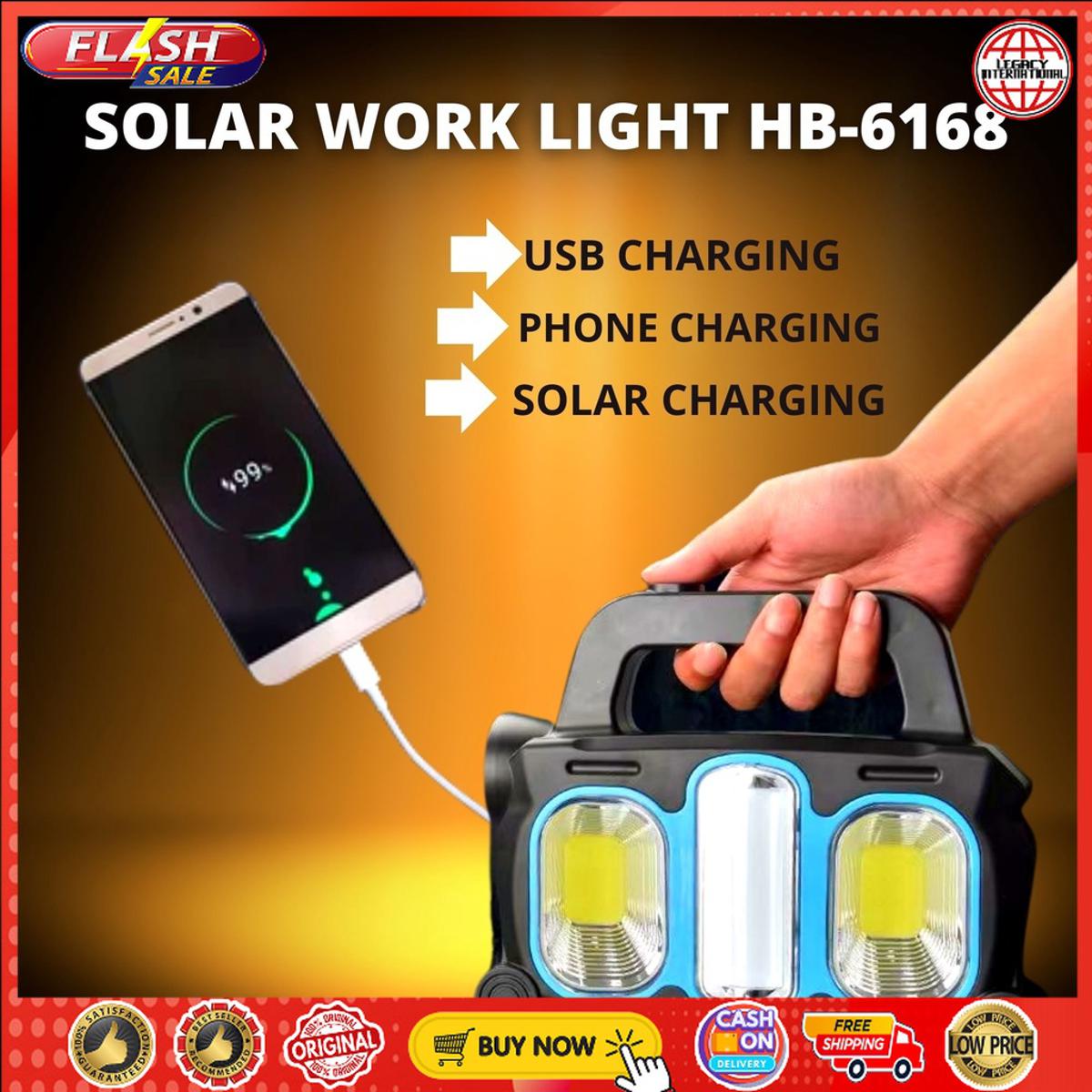 Best works HB-6168 Hurry Bolt Light Solar rechargeable portable lamp multifunctional camping emergency light