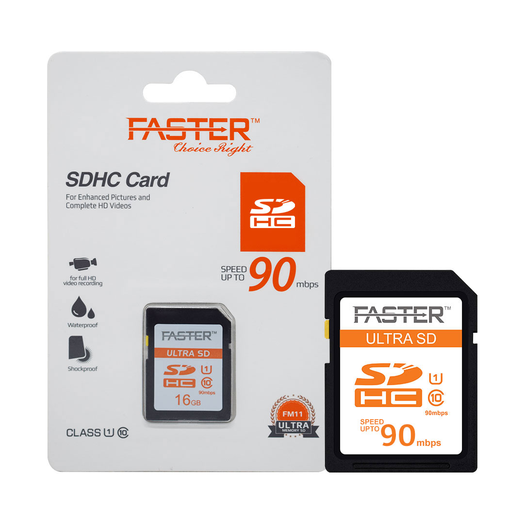 FASTER 90 mbps Class 10 SDHC Card for Enhanced Pictures and Complete HD Videos