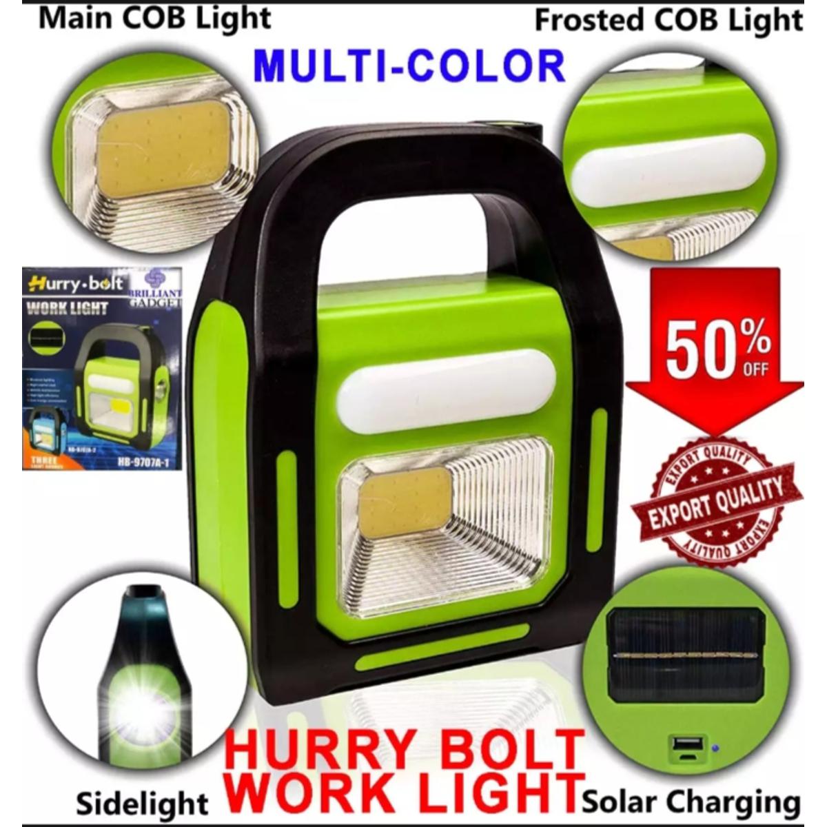 Genuine LED Work Light Hurry Bolt Work Lamp Solar Flashlight Rechargeable Emergency torch Lumens COB 3 Lights Spotlights Built-in Battery for Camping Household Workshop Automobile Multifunctional MULTICOLOR 20W 2000 Imported Best Original