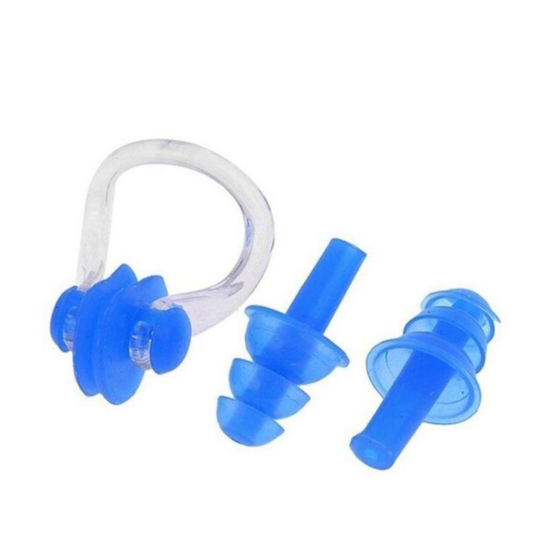 Swimming Silicone Nose Clip With Ear Plugs – MultiColor