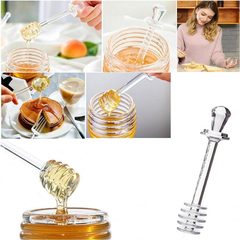 Acrylic Plastic Syrup Honey Spoon Dipper Stick