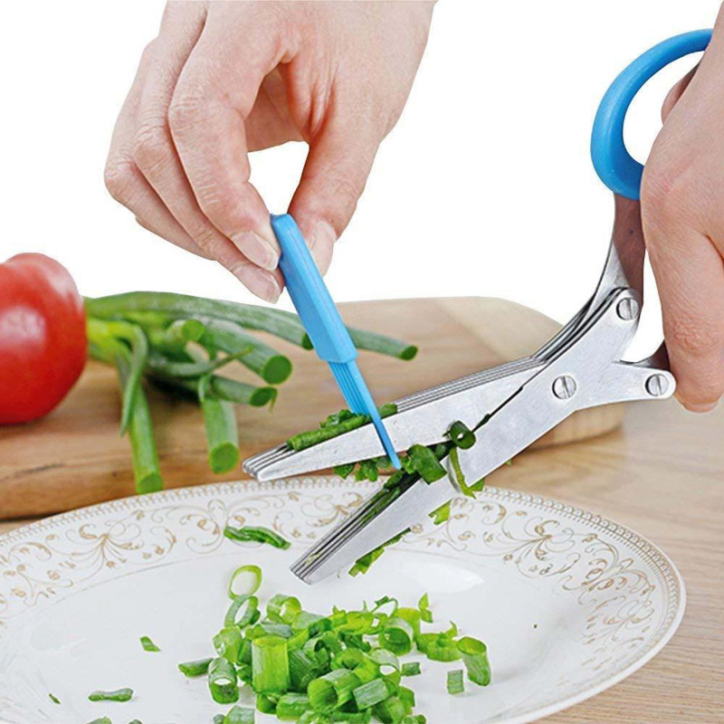 Kitchen scissors,Herb Scissors Stainless Steel,Multipurpose with 5 Blades