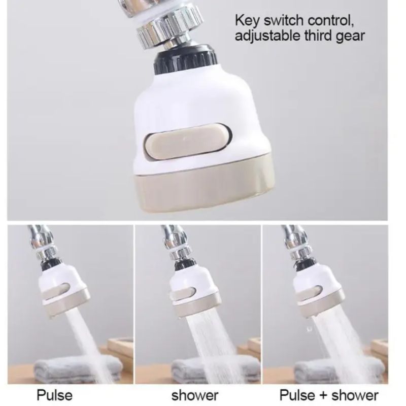 360°Rotatable 3 Modes Adjustment ABS Water Saving Tap Aerator Nozzle Adjustable Faucet Shower Head Filter Sprayer Spout for Kitchen Bathroom