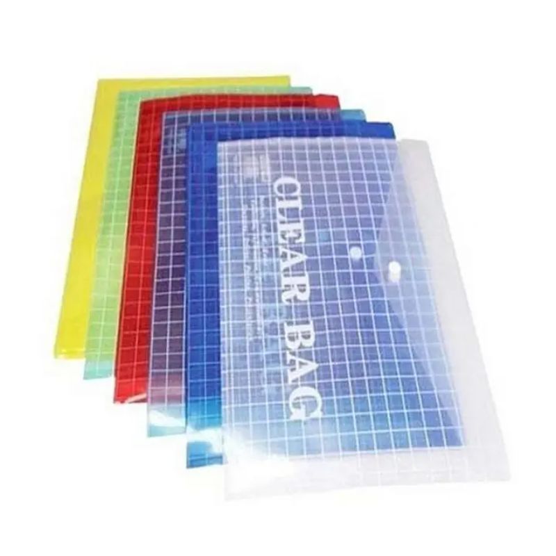 Pack of 6 - Clear Filing Document Bag - Multicolor
