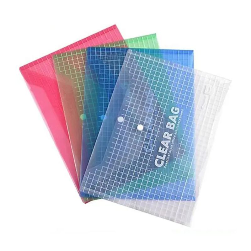 Pack of 4 - Clear Filing Document Bag - Multicolors