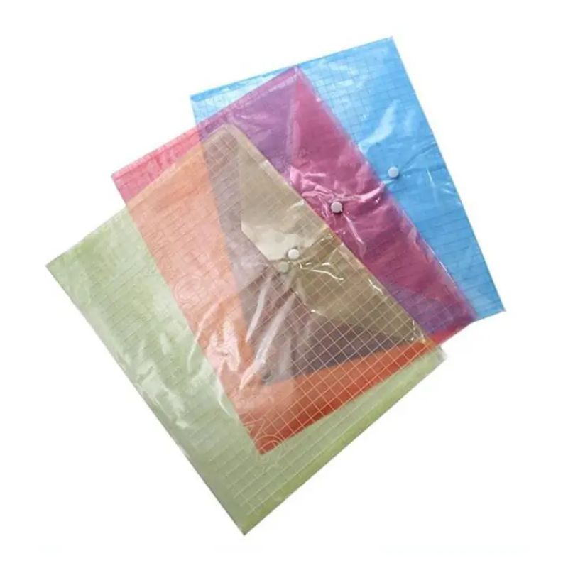 Pack of 3 - Clear Filing Document Bag - Multicolor