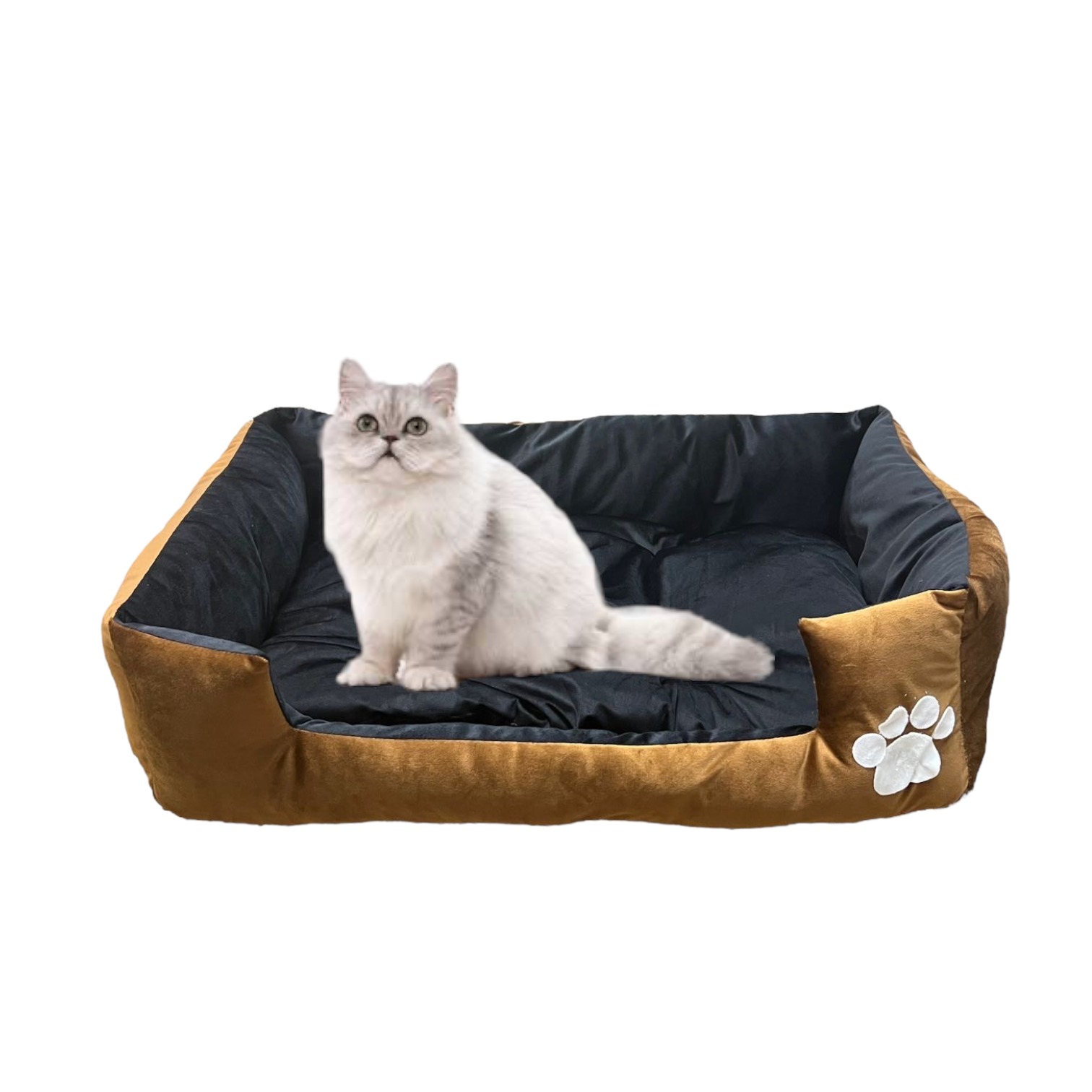 Comfy Paw Pet Bed - XL - For Cats & Small Breed Dogs | Brown And Black