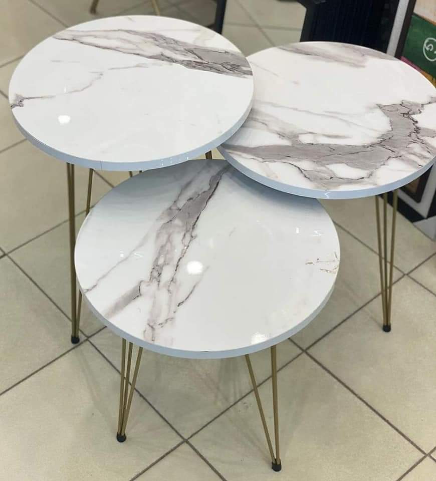 Nesting Table With Metal Stand Glossy Round Top Set Of 3 Round Table Table Decoration Coffee Table Set Side Table Round Side Table