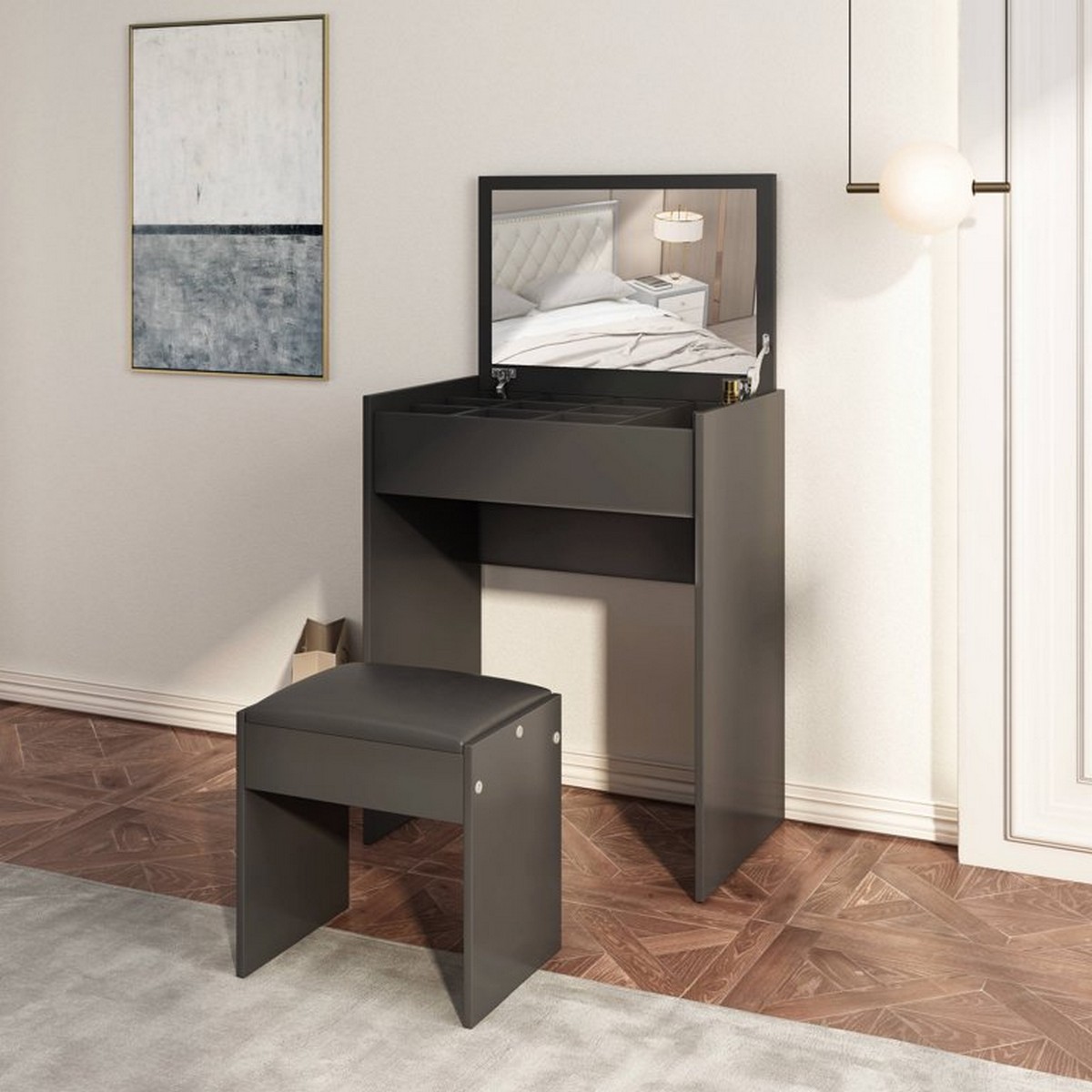 Space Saving Dressing Table With Stool