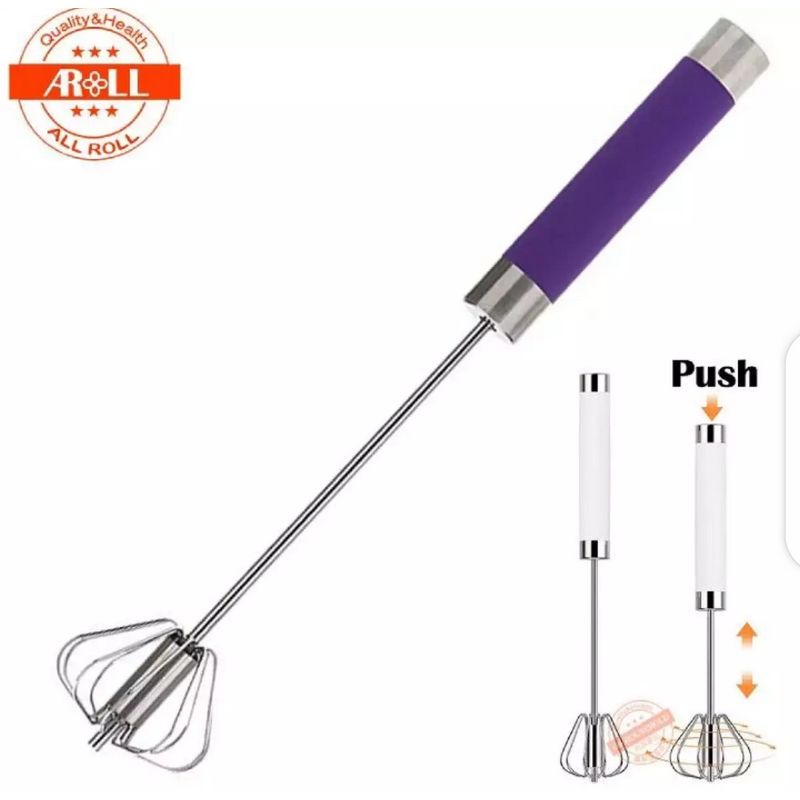 Semi-automatic Eggbeater Manual Self Turning Stainless Steel Hand Mixer Blender Egg Tools
