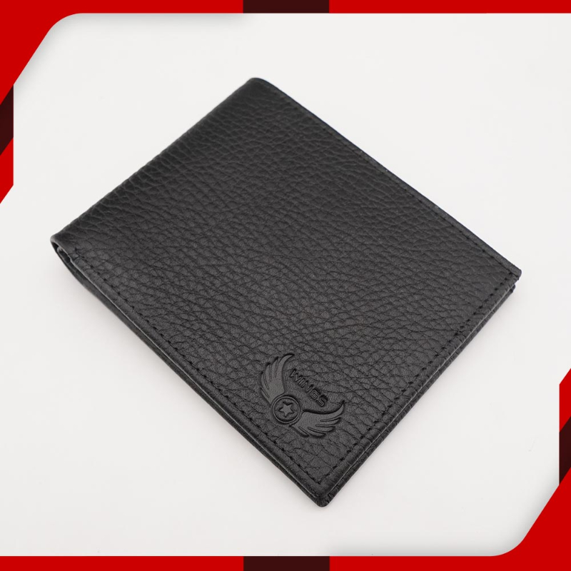 Texture Black Leather Wallets for Men